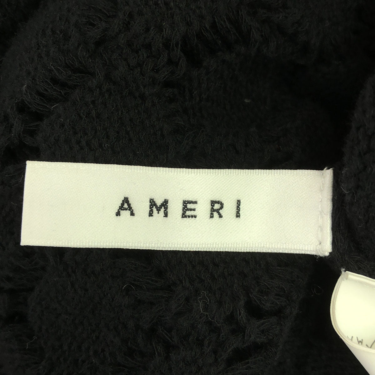 AMERI UNDRESSED アメリ 長袖 コットンニット ロングワンピース M ブラック レース レディース