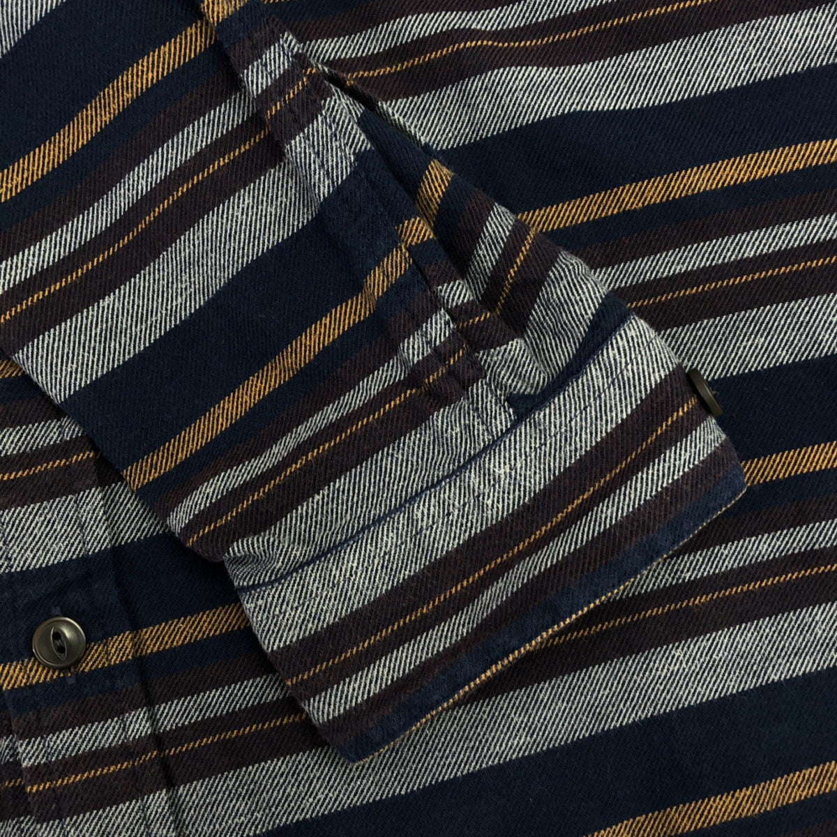 patagonia パタゴニア ボーダー柄 長袖 ライトウェイトフィヨルド フランネル シャツ S ネイビー×グレー アウトドア 54020 メンズ