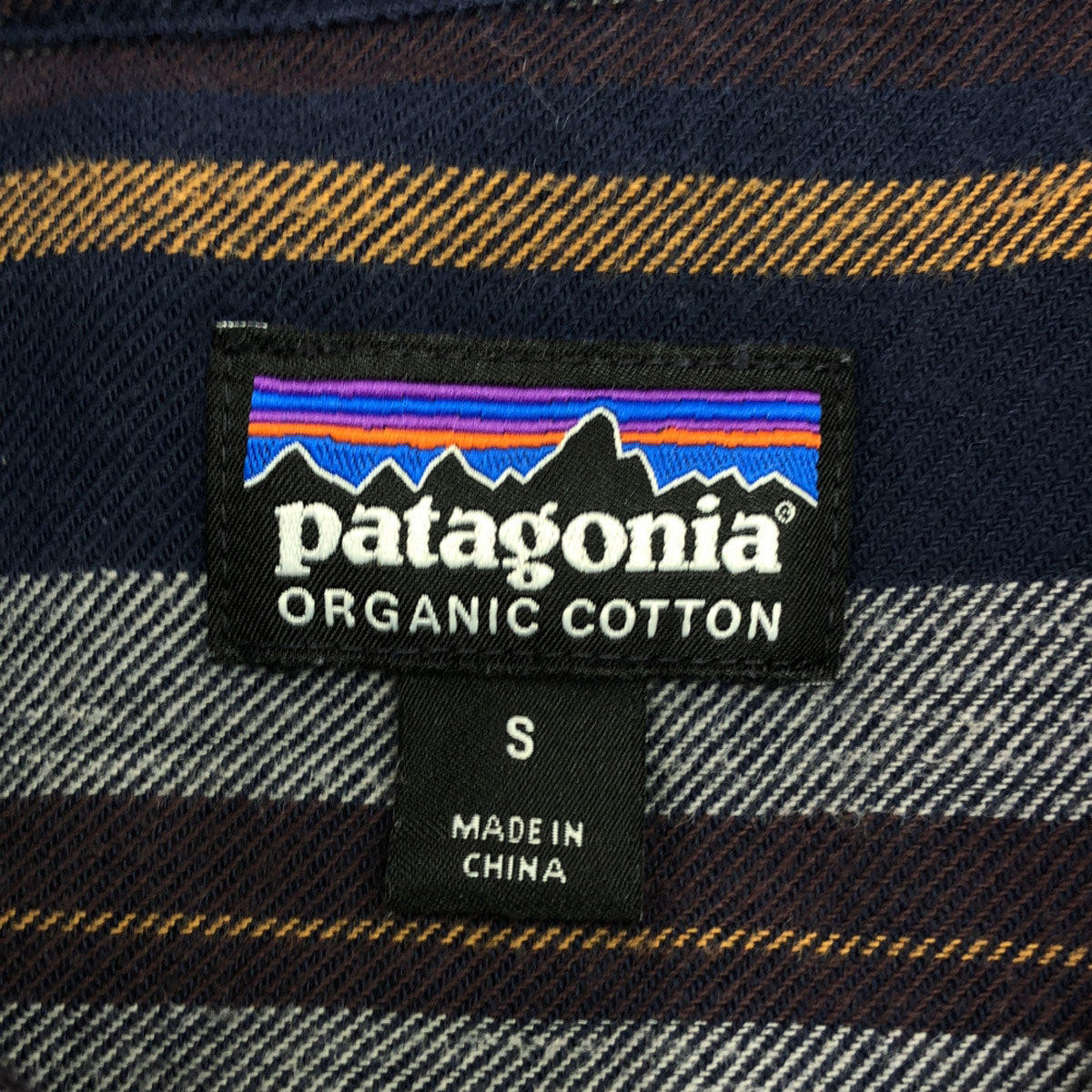 patagonia パタゴニア ボーダー柄 長袖 ライトウェイトフィヨルド フランネル シャツ S ネイビー×グレー アウトドア 54020 メンズ