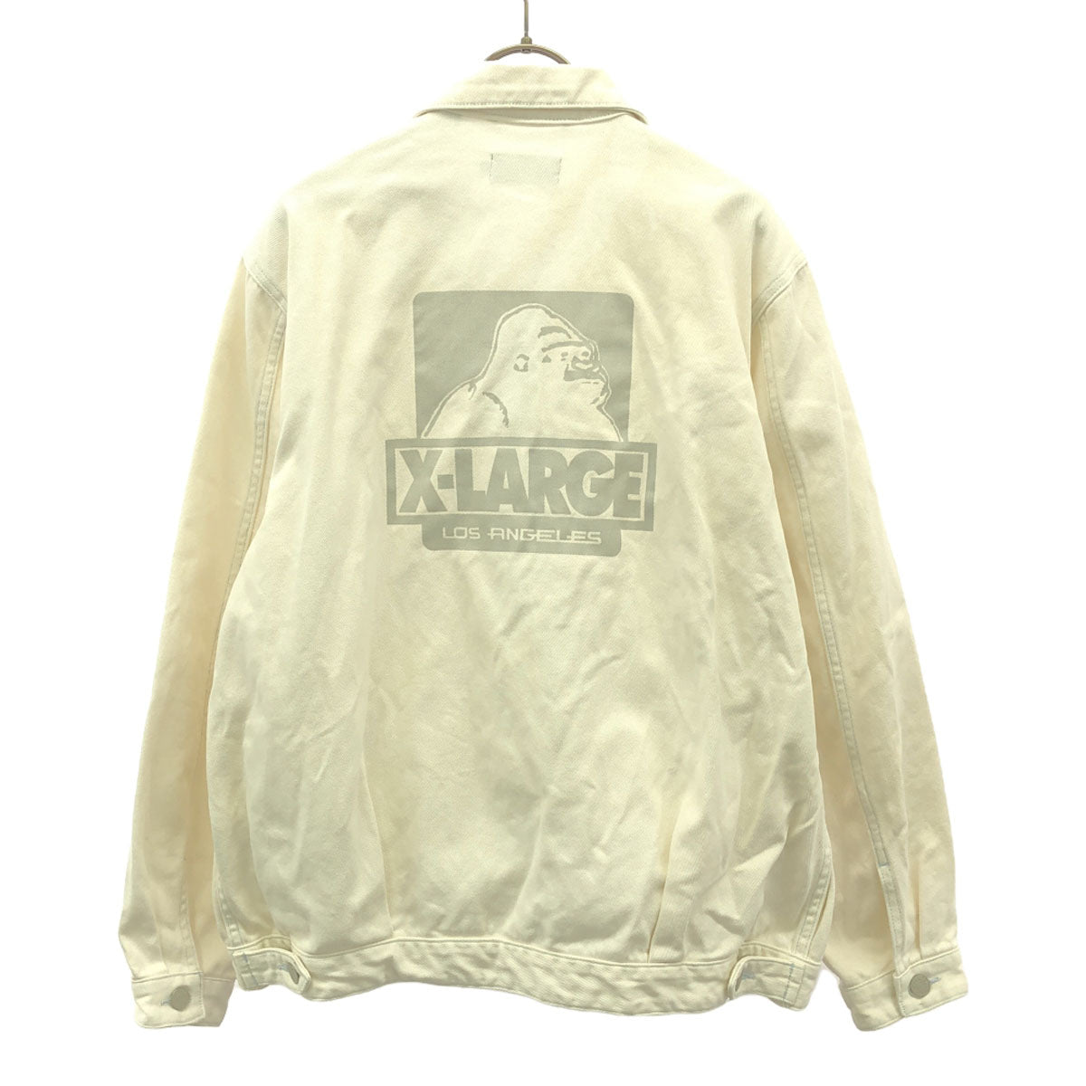 XLARGE エクストララージ バックプリント ワークジャケット M ホワイト カバーオール メンズ