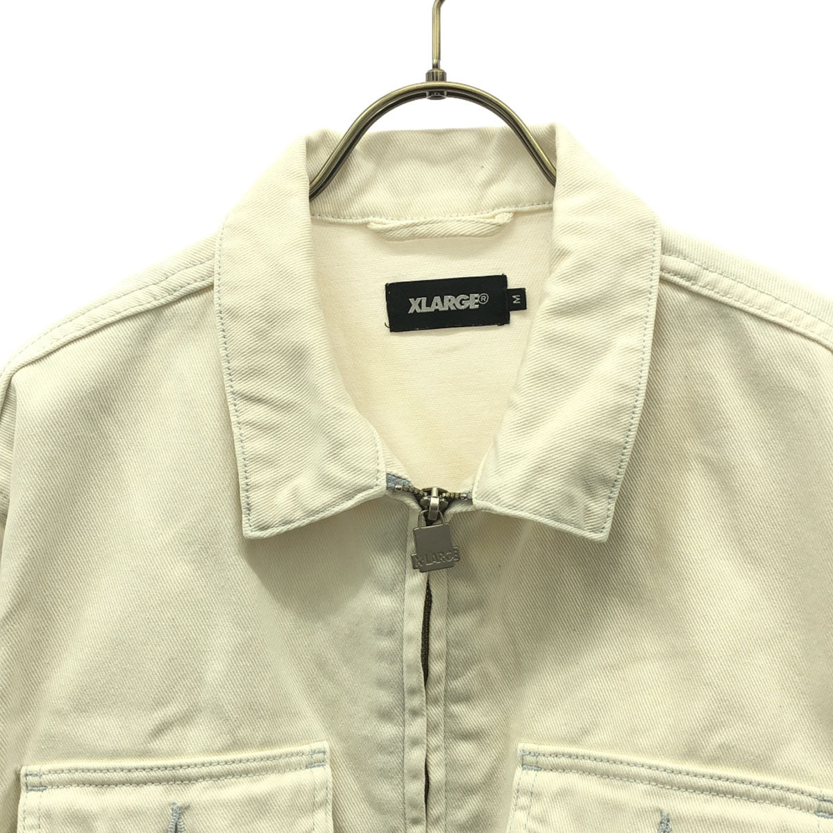 XLARGE エクストララージ バックプリント ワークジャケット M ホワイト カバーオール メンズ