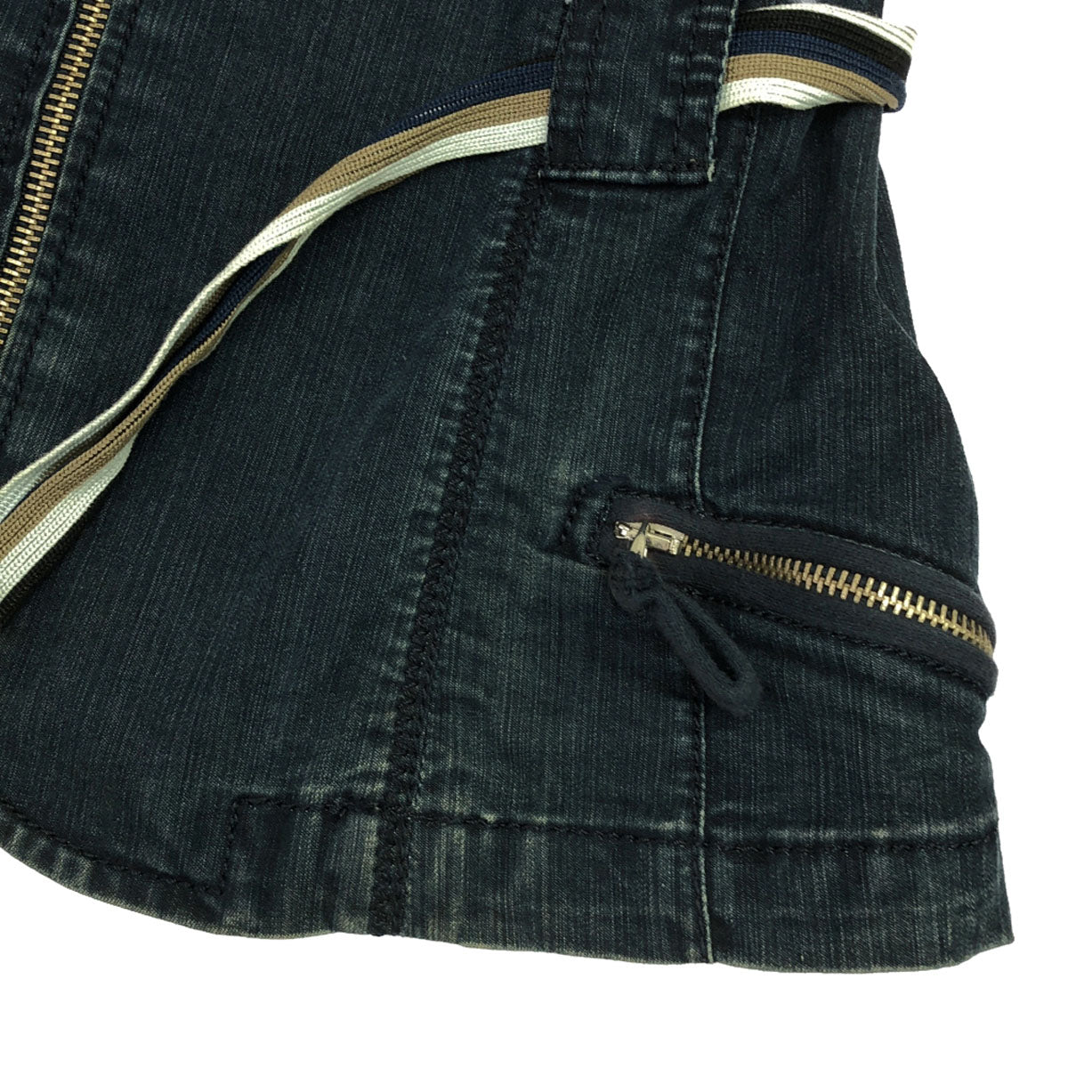 MAX&CO マックスアンドコー ベルト付き ジップ デニムテーラードジャケット 46 レディース