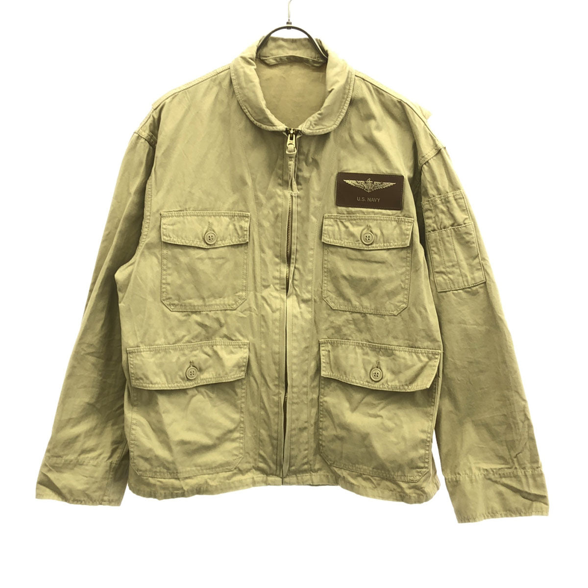 セスラ U.S.NAVY AN-J2 フライトジャケット M ベージュ メンズ