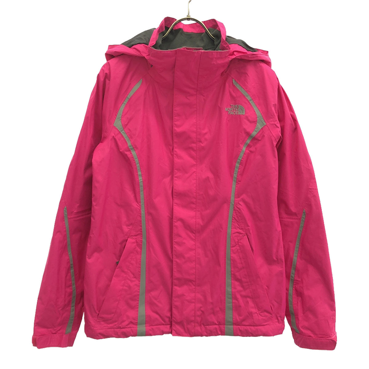 THE NORTH FACE ザノースフェイス ロゴ刺繍 長袖 HYVENT JACKET マウンテンパーカー XS ピンク アウトドア 裏メッシュ レディース