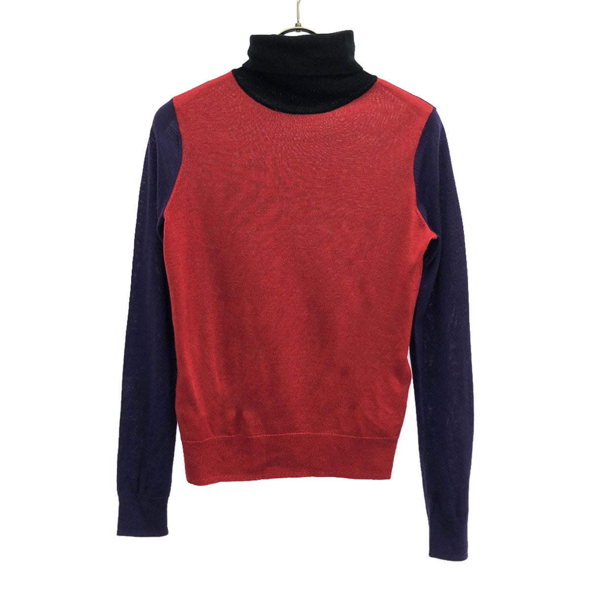 ARMANI EXCHANGE アルマーニ エクスチェンジ ウールブレンド 長袖 タートルネック セーター XS レッド×パープル ニット レディース