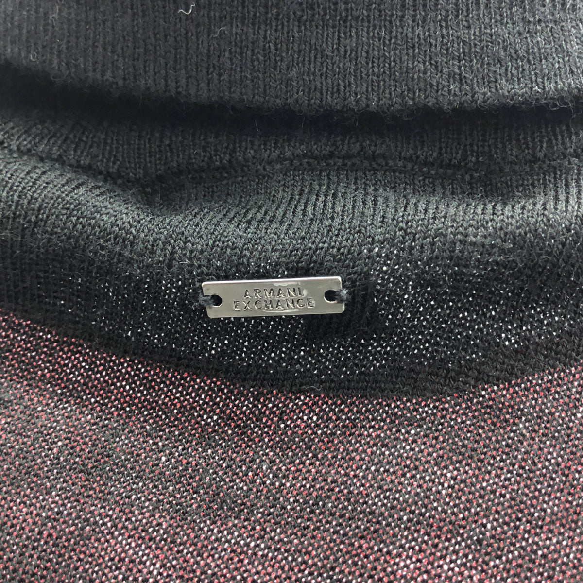 ARMANI EXCHANGE アルマーニ エクスチェンジ ウールブレンド 長袖 タートルネック セーター XS レッド×パープル ニット レディース