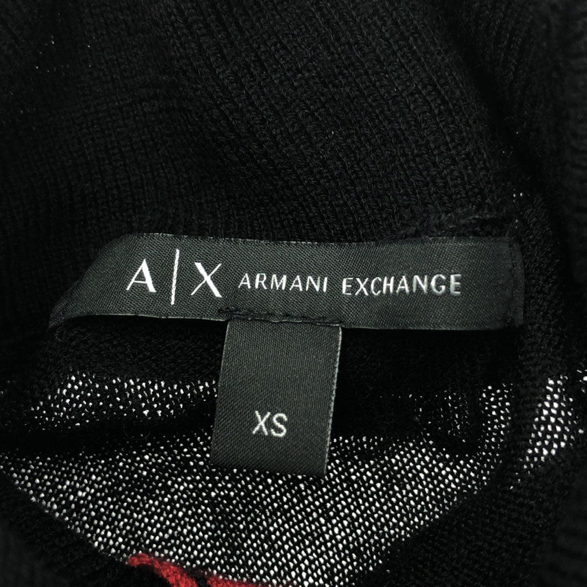 ARMANI EXCHANGE アルマーニ エクスチェンジ ウールブレンド 長袖 タートルネック セーター XS レッド×パープル ニット レディース