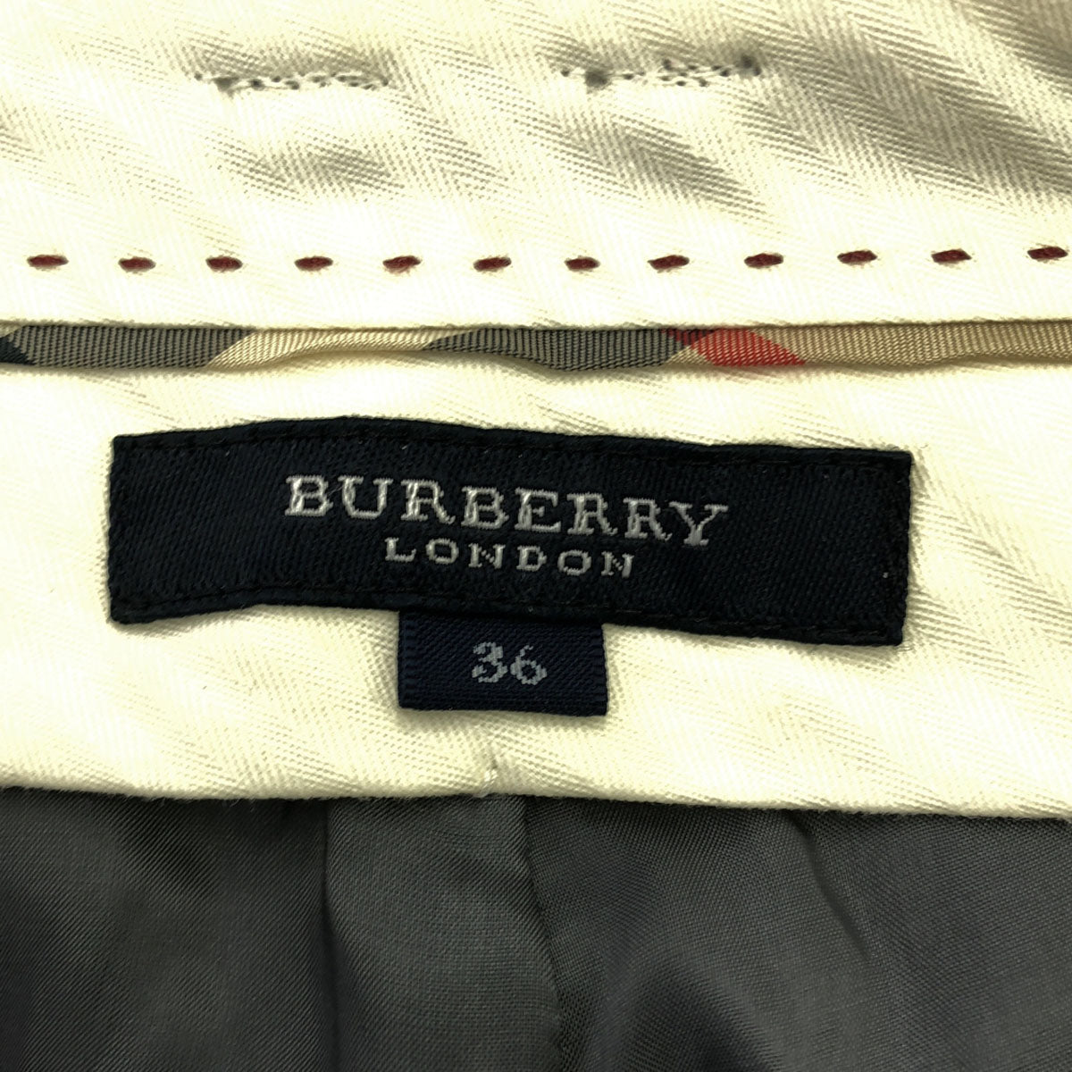 BURBERRY LONDON バーバリーロンドン 三陽商会 ウールブレンド ストライプ柄 スラックスパンツ 36 グレー レディース