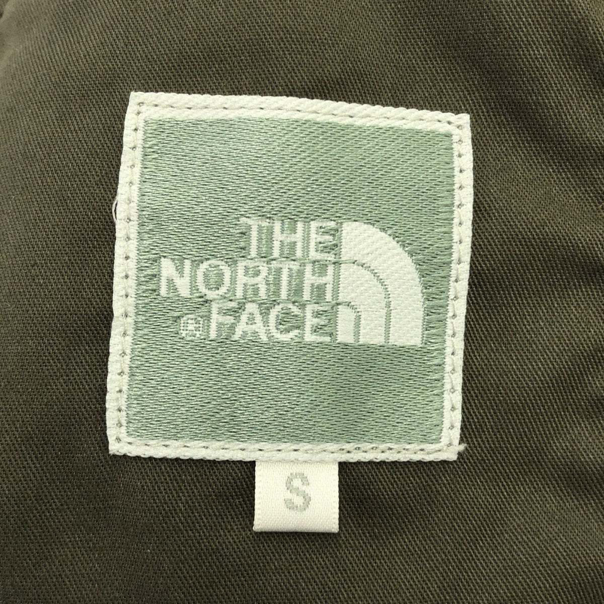 THE NORTH FACE ザノースフェイス ロゴ刺繍 ウエストリブ スリム ストレッチパンツ S カーキ アウトドア レディース