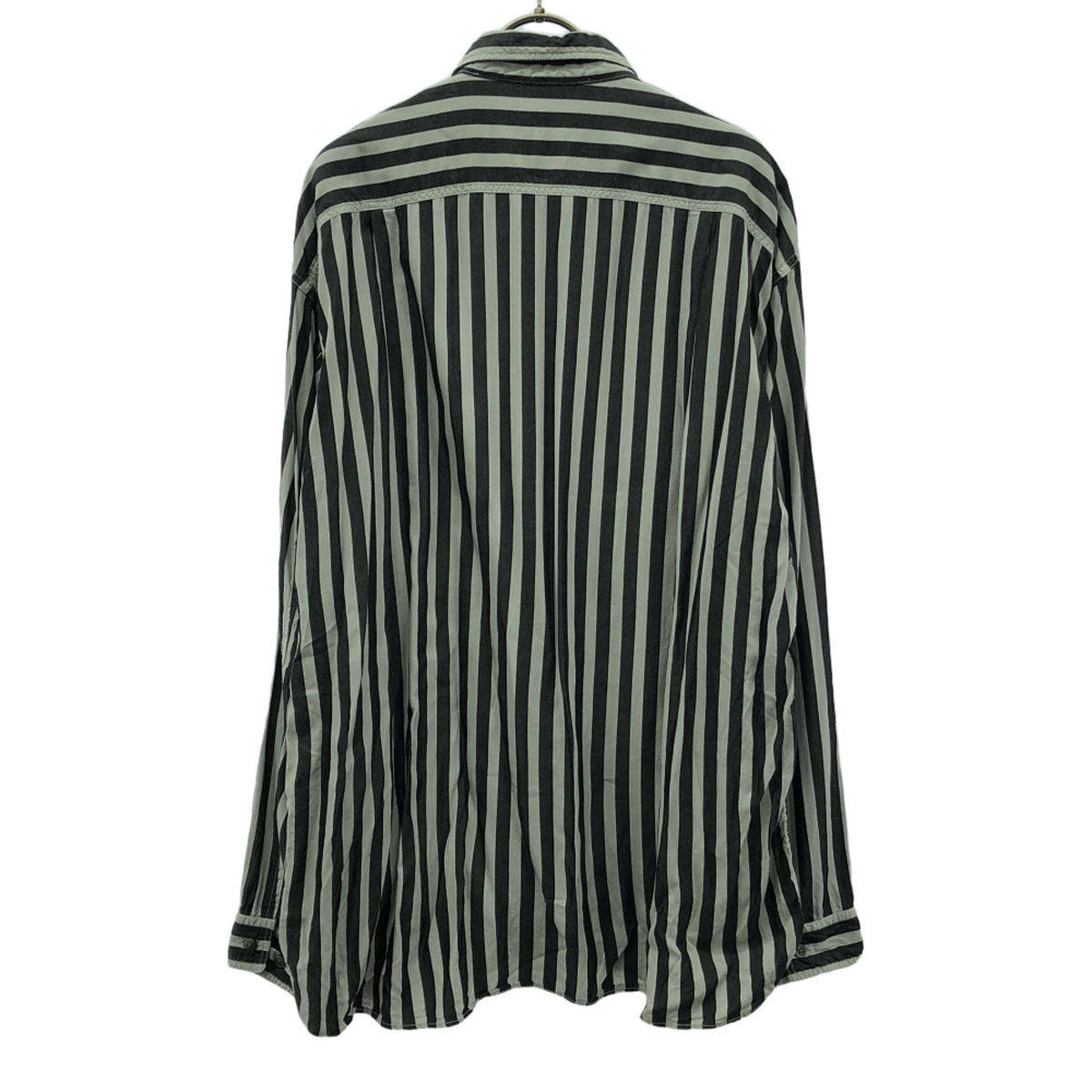 08sircus ゼロエイトサーカス ストライプ 長袖 シャツ 4 グレー×ライトグレー メンズ
