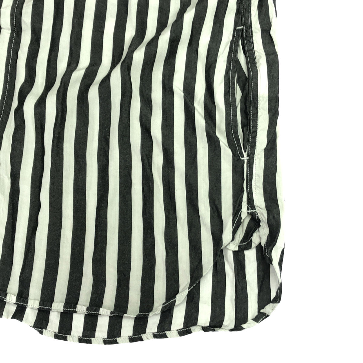 08sircus ゼロエイトサーカス ストライプ 長袖 シャツ 4 グレー×ライトグレー メンズ