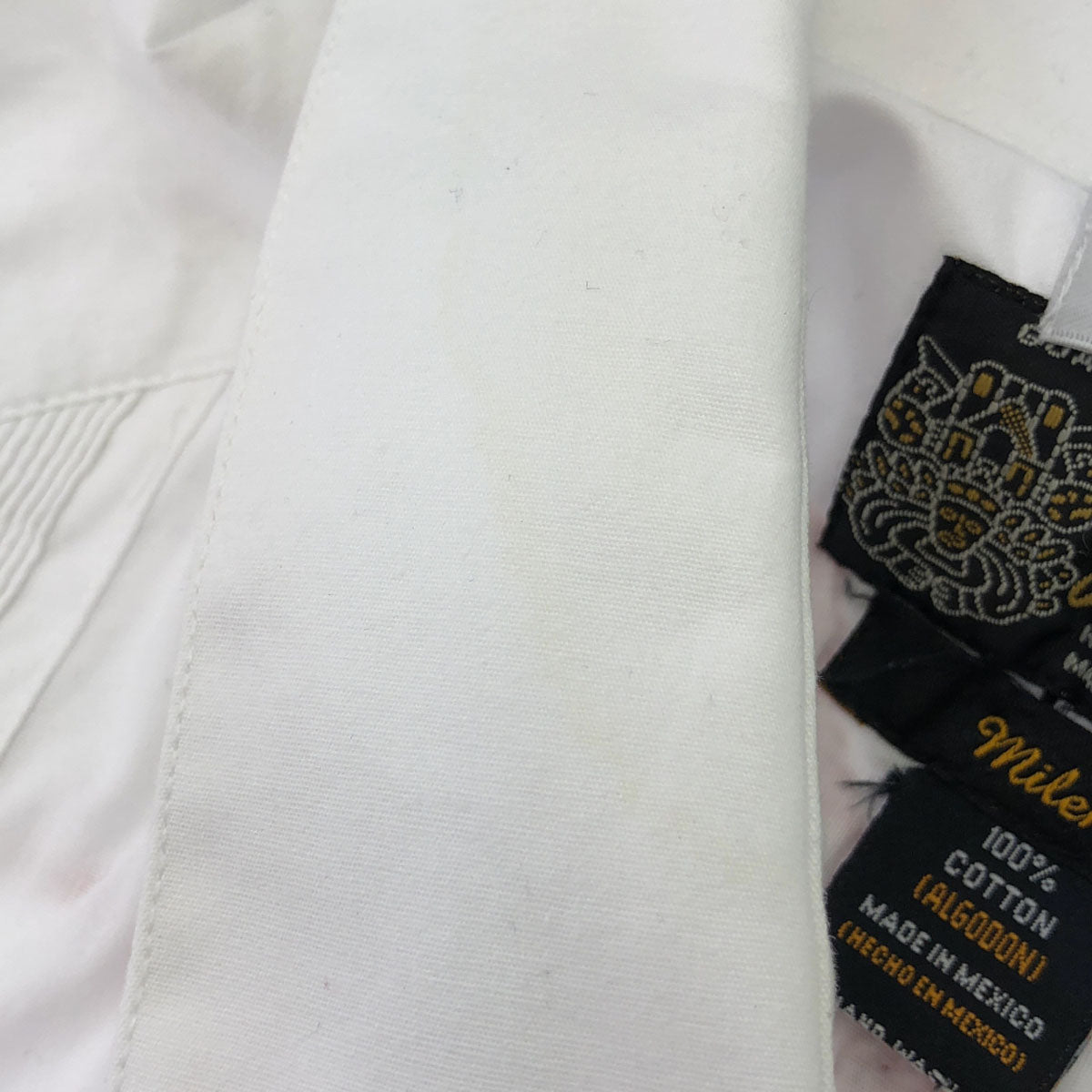 Oaxaca オアハカ 刺繍 半袖 メキシカン シャツ L ホワイト メンズ