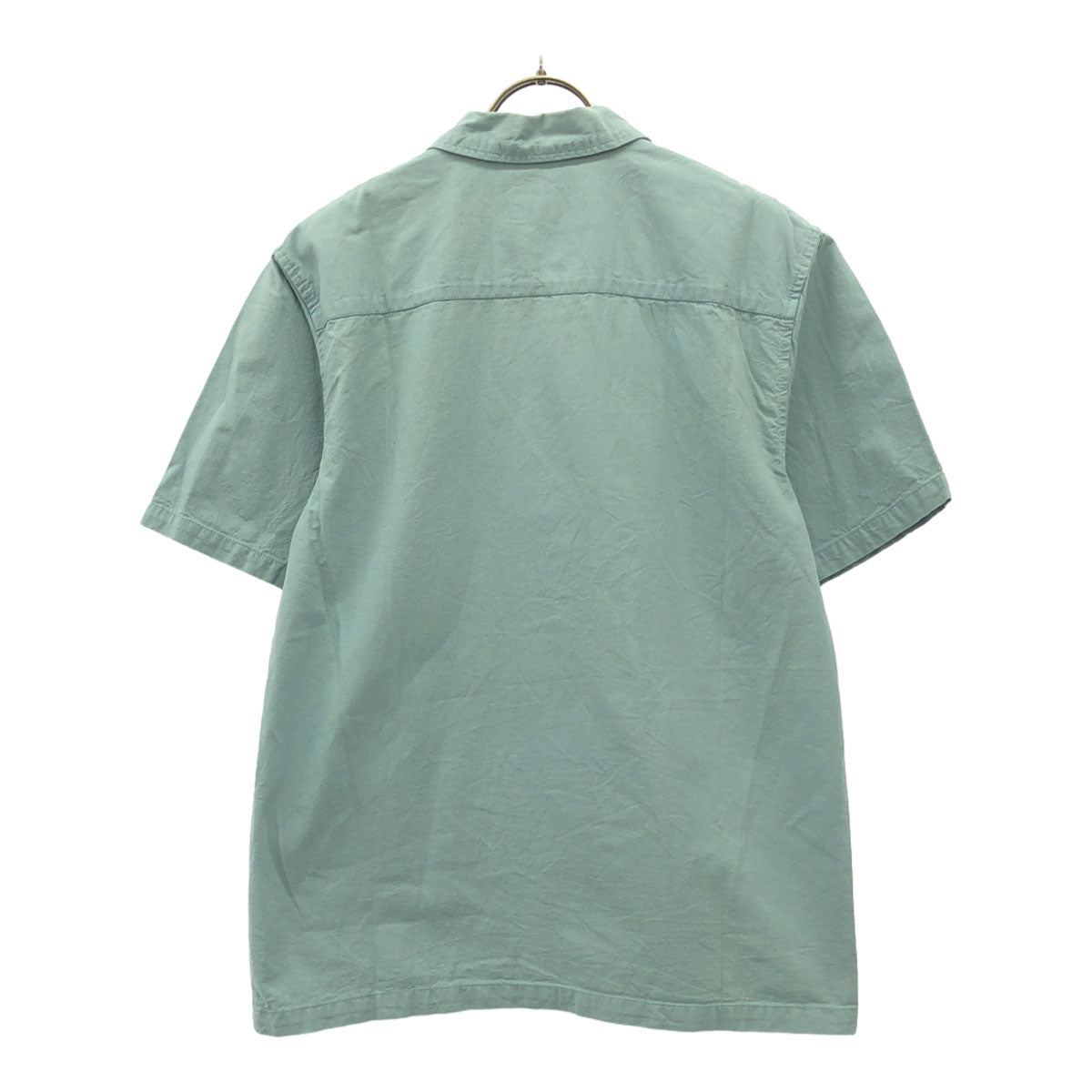 Nudie Jeans ヌーディージーンズ プリント柄 半袖 コットンシャツ S ライトブルー メンズ