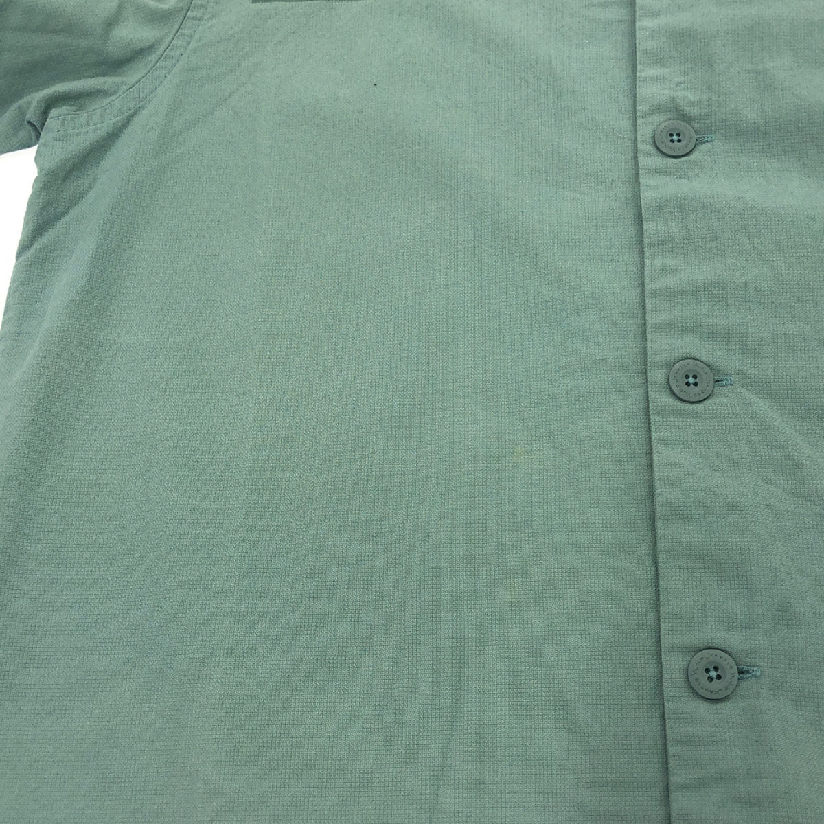 Nudie Jeans ヌーディージーンズ プリント柄 半袖 コットンシャツ S ライトブルー メンズ