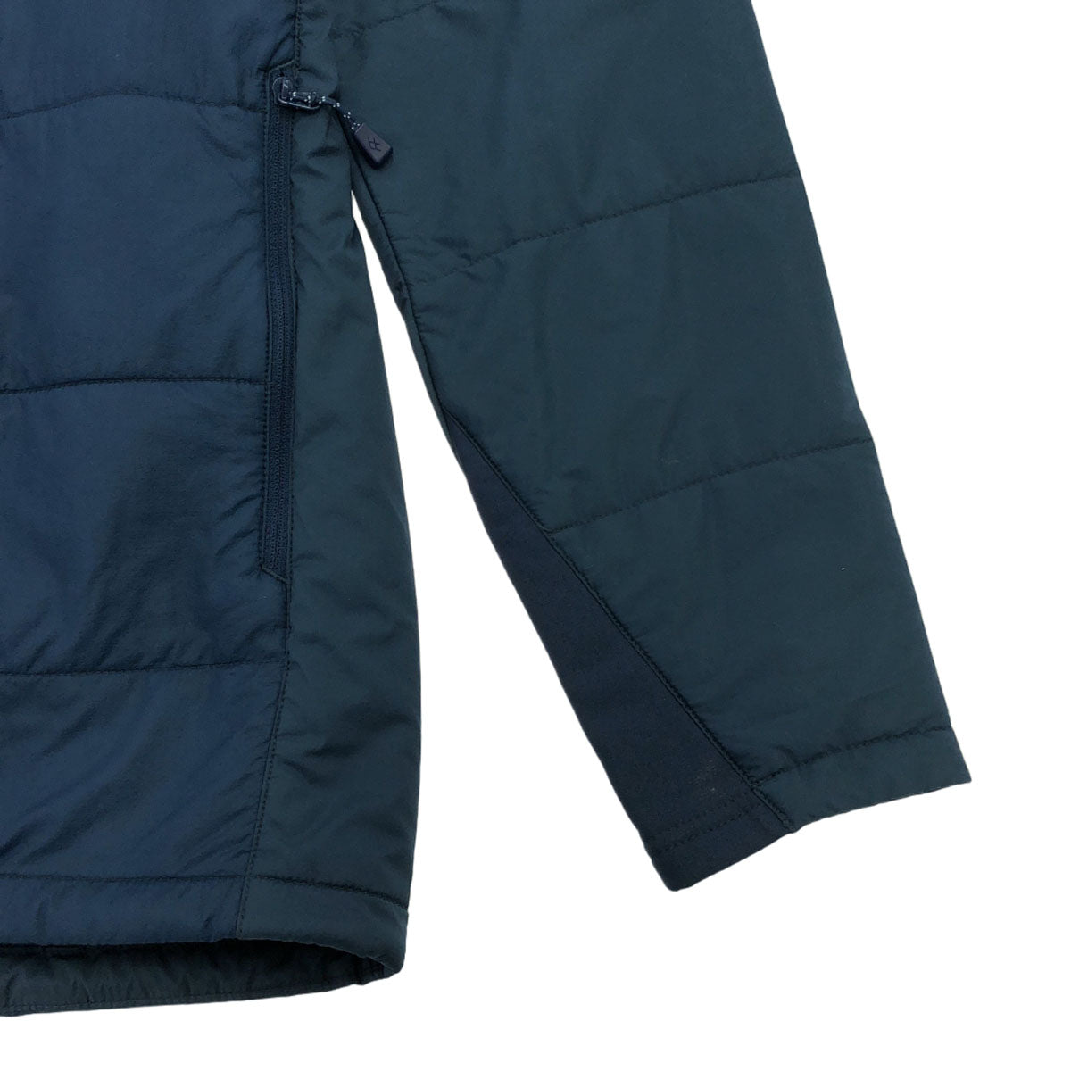 mont-bell モンベル ロゴ刺繍 フード付き 中綿ジャケット M ブルー アウトドア 1101538 メンズ