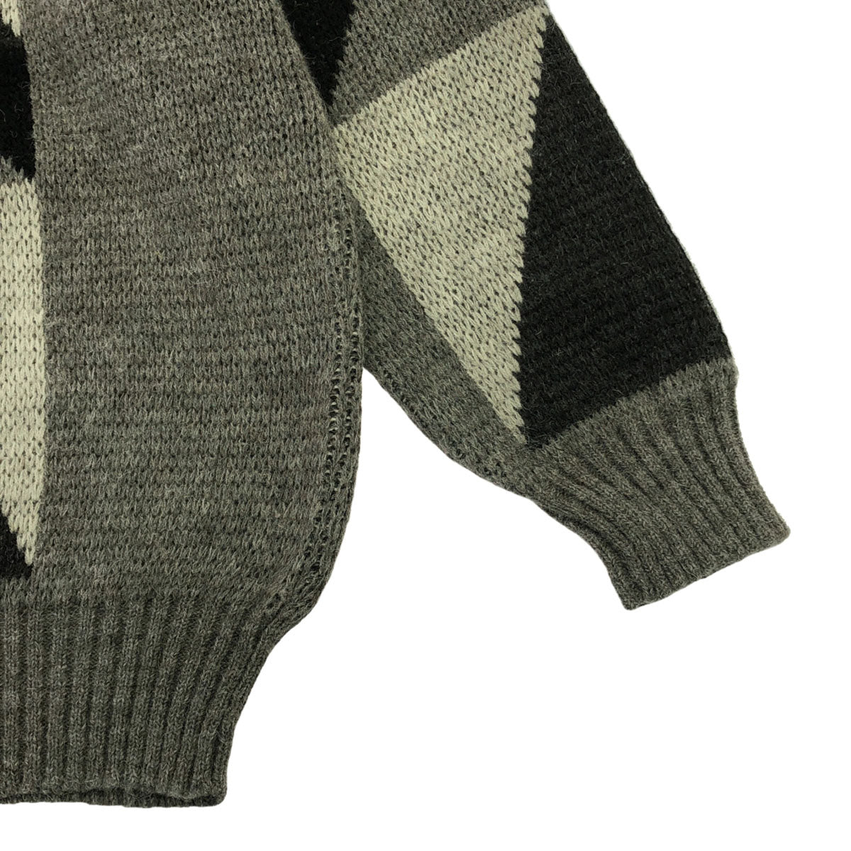 Valentino Garavani ヴァレンティノガラヴァーニ 90s イタリア製 オールド 幾何学 長袖 ニット M グレー系 セーター メンズ