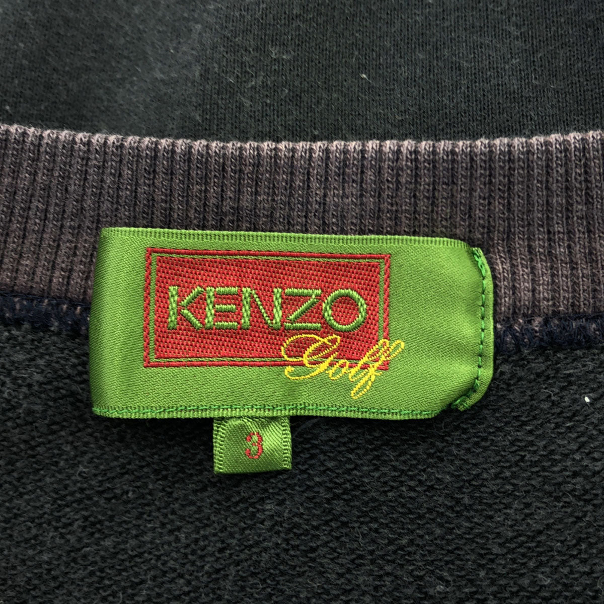 KENZO GOLF ケンゾーゴルフ 90s 日本製 オールド ロゴ刺繍 長袖 透かし編み スウェット 3 メンズ