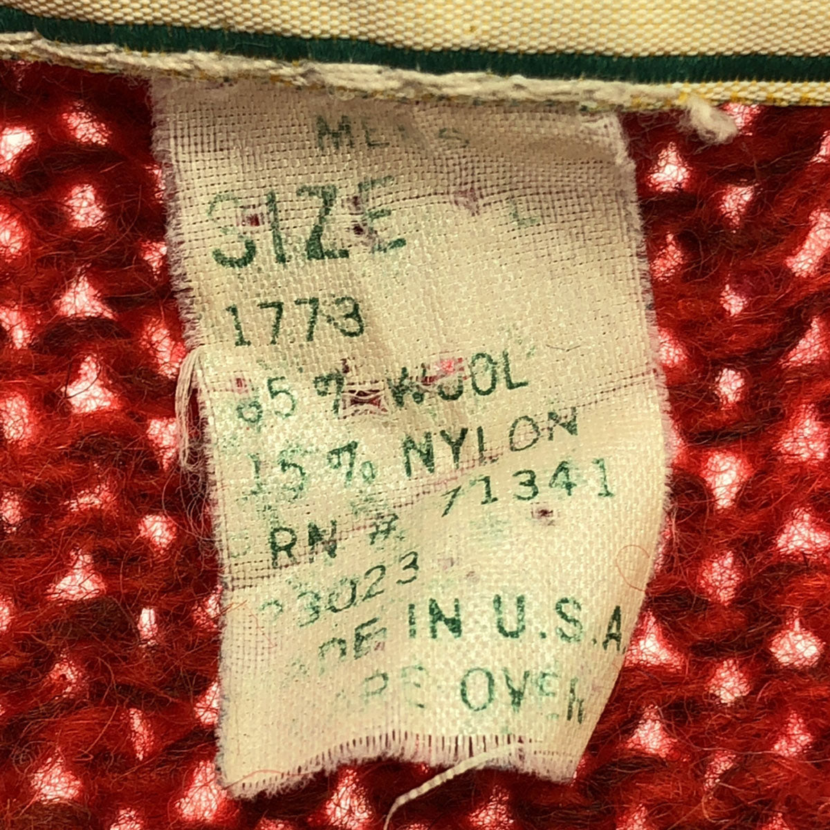 L.L.Bean エルエルビーン 80s ウールブレンド ヴィンテージ 長袖 クルーネック ニット L レッド セーター メンズ