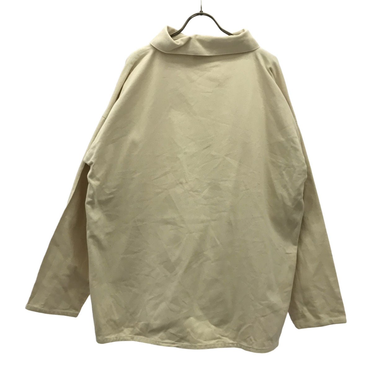 NEWLYNSMOCKS ニューリンスモック イギリス製 長袖 フィッシャーマンズスモック シャツ L アイボリー メンズ