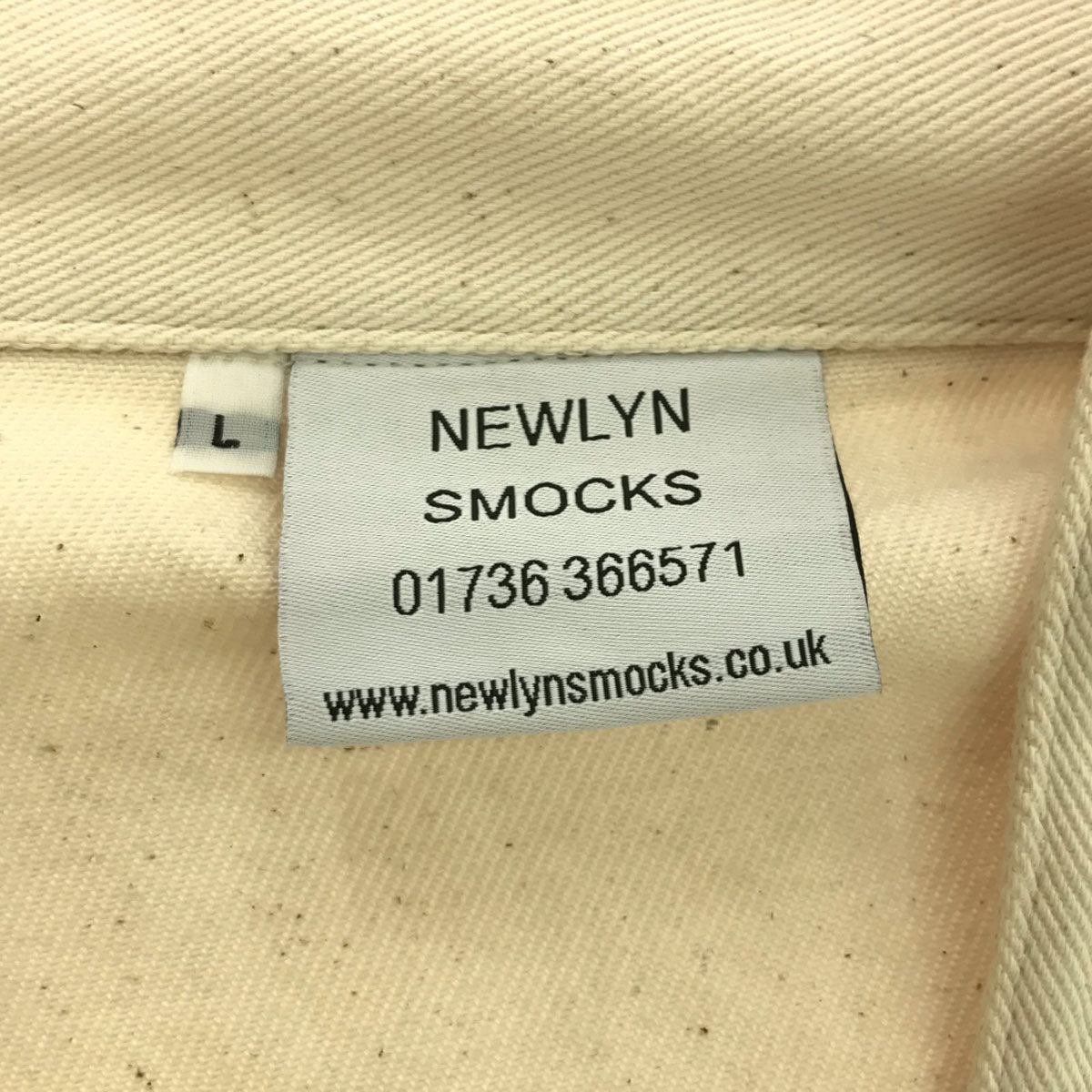 NEWLYNSMOCKS ニューリンスモック イギリス製 長袖 フィッシャーマンズスモック シャツ L アイボリー メンズ