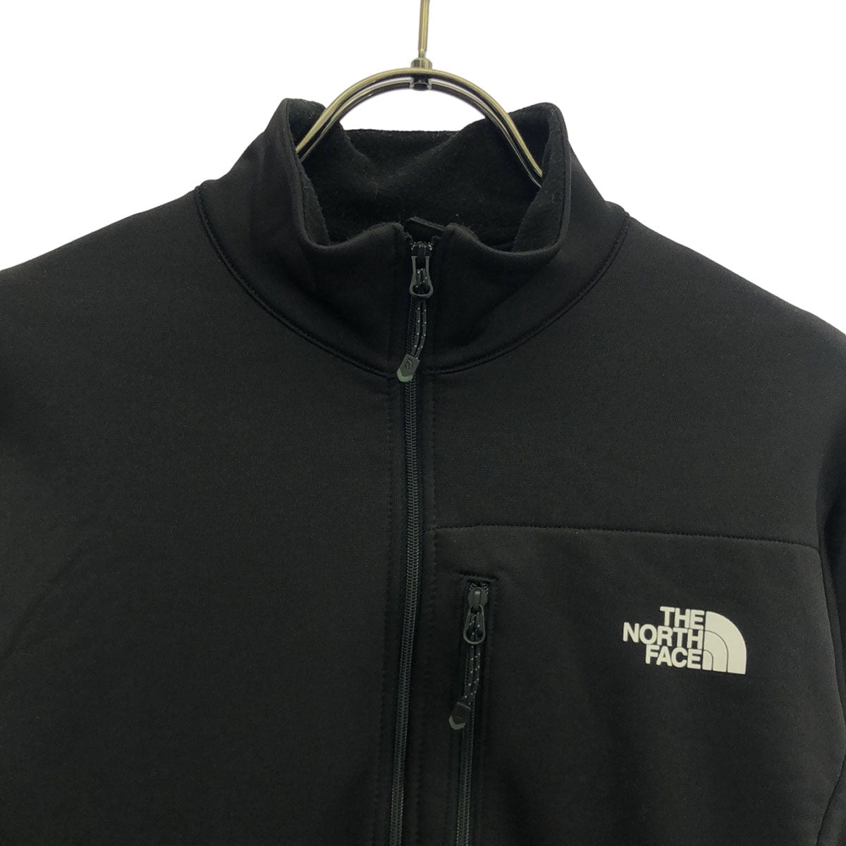 THE NORTH FACE ザノースフェイス ロゴプリント 長袖 クンブープル ジャケット M ブラック 裏フリース サムホール アウトドア NL71902 レディース