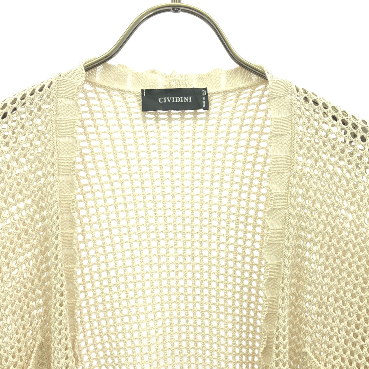 CIVIDINI チヴィディーニ イタリア製 長袖 コットン ニットカーディガン 40 クリーム レディース