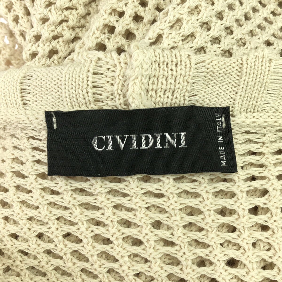 CIVIDINI チヴィディーニ イタリア製 長袖 コットン ニットカーディガン 40 クリーム レディース