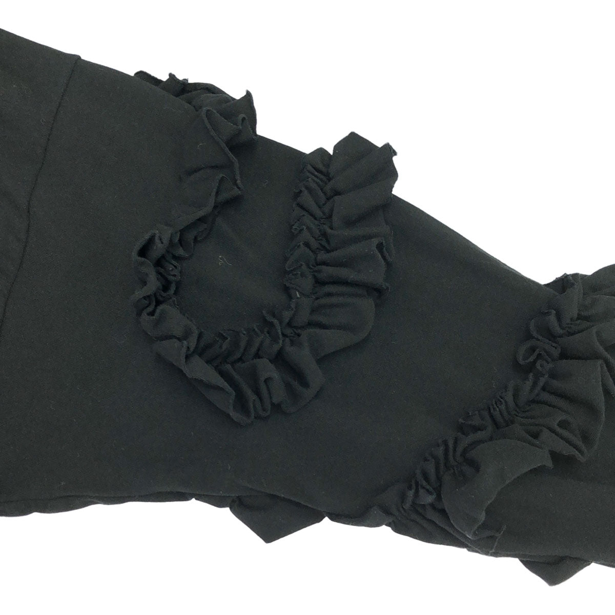 ENFOLD エンフォルド 日本製 長袖 袖フリル サイドスリット チュニック 38 ブラック レディース