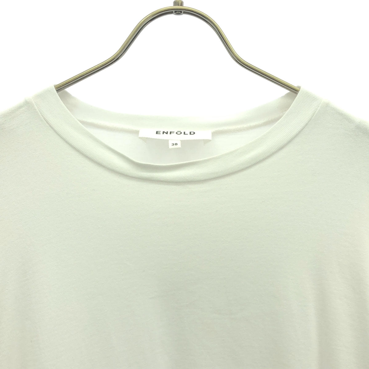 ENFOLD エンフォルド 日本製 長袖 袖フリル サイドスリット チュニック 38 ホワイト レディース