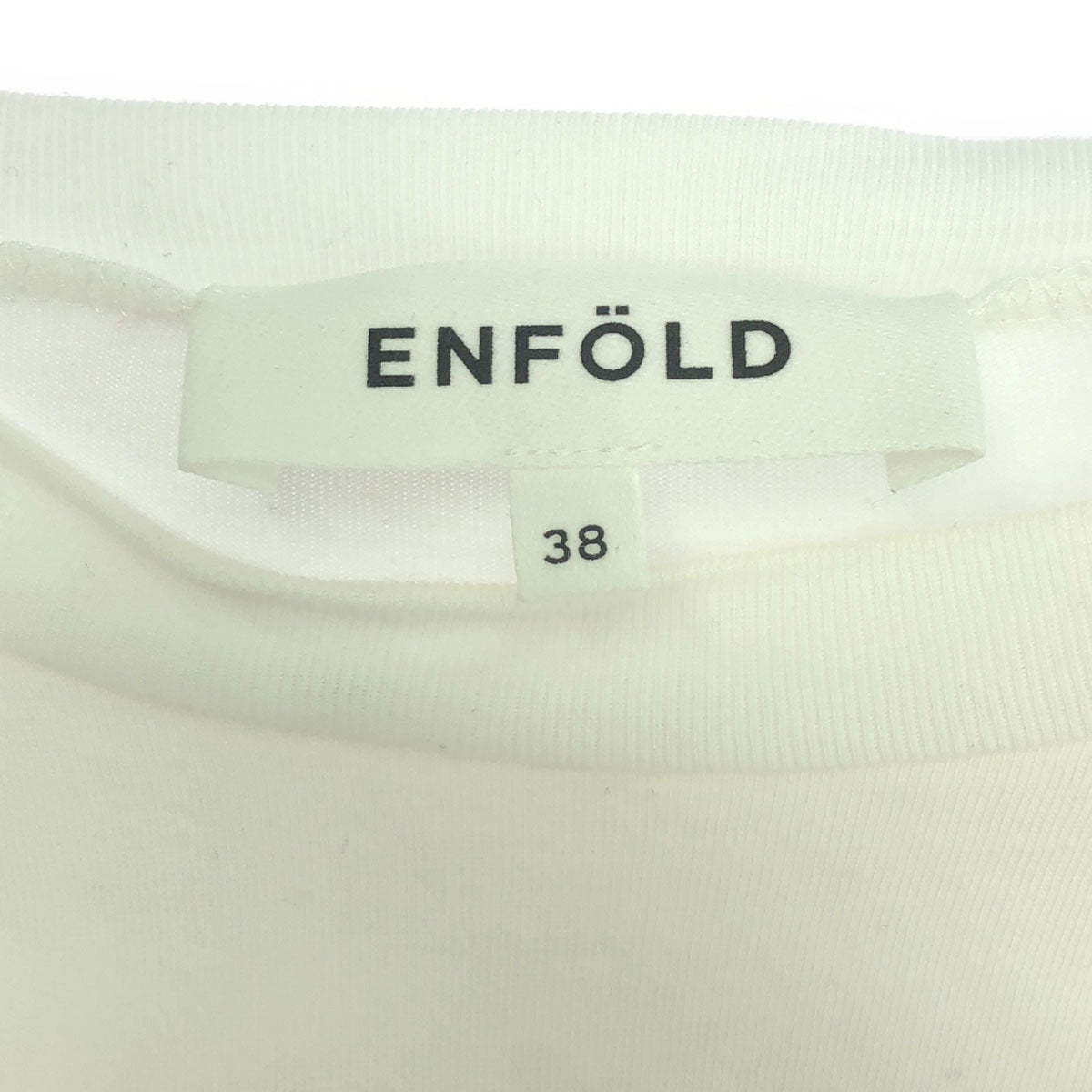 ENFOLD エンフォルド 日本製 長袖 袖フリル サイドスリット チュニック 38 ホワイト レディース