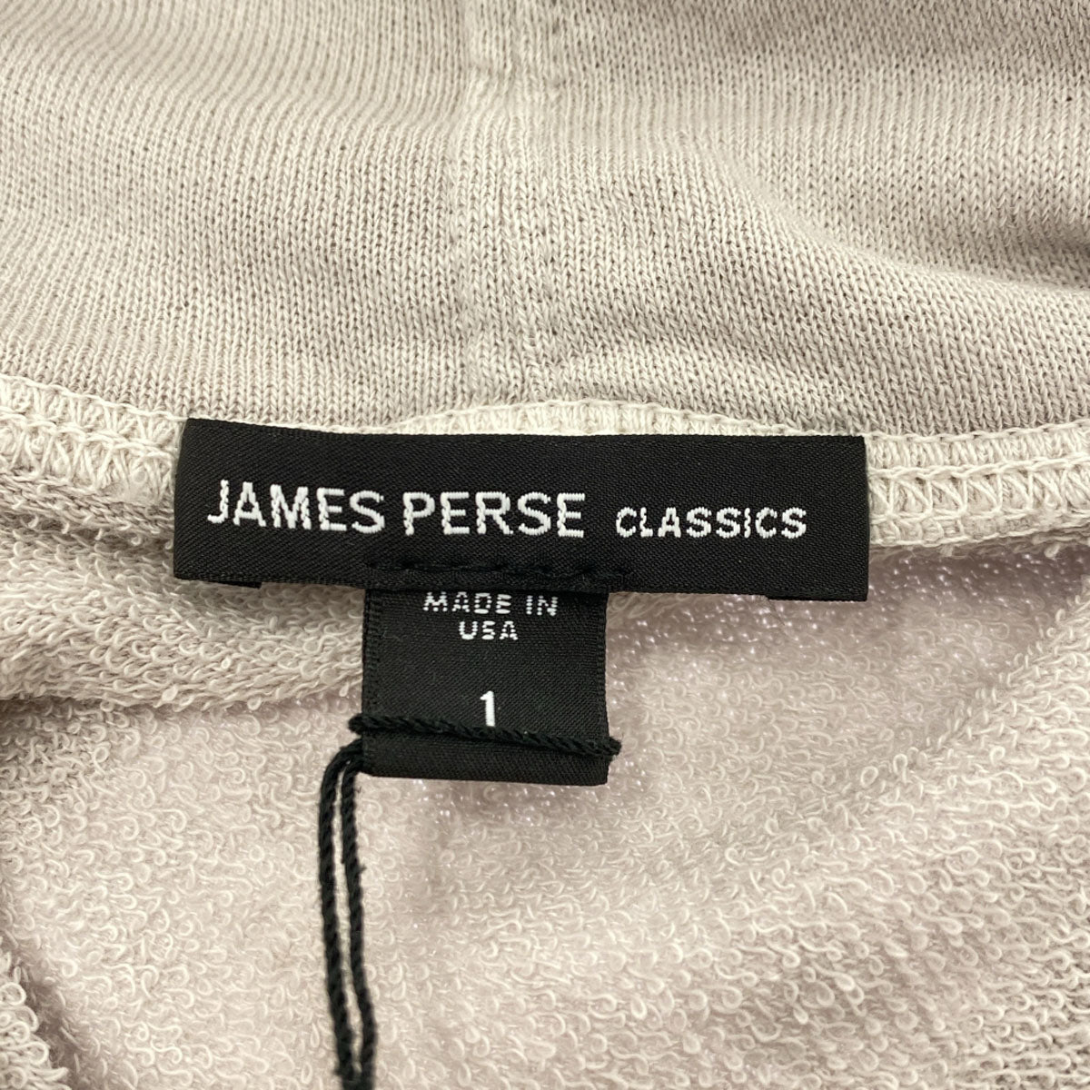 未使用 JAMES PERSE ジェームスパース USA製 未使用 長袖 バックパイル スエット パーカー 1 グレー タグ付き プルオーバー レディース