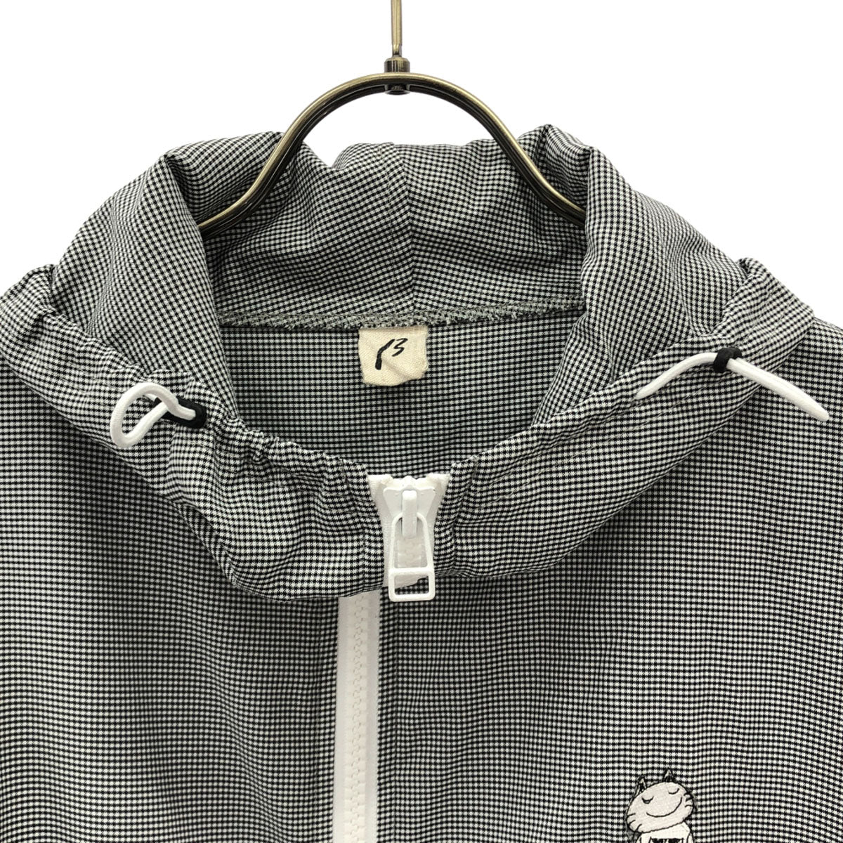 β ベータ 日本製 ギンガムチェック フーディジャケット 9 ブラック系 レディース