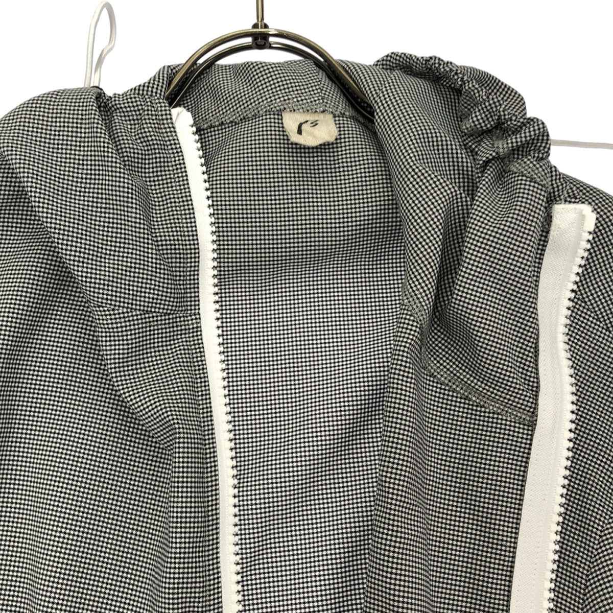 β ベータ 日本製 ギンガムチェック フーディジャケット 9 ブラック系 レディース