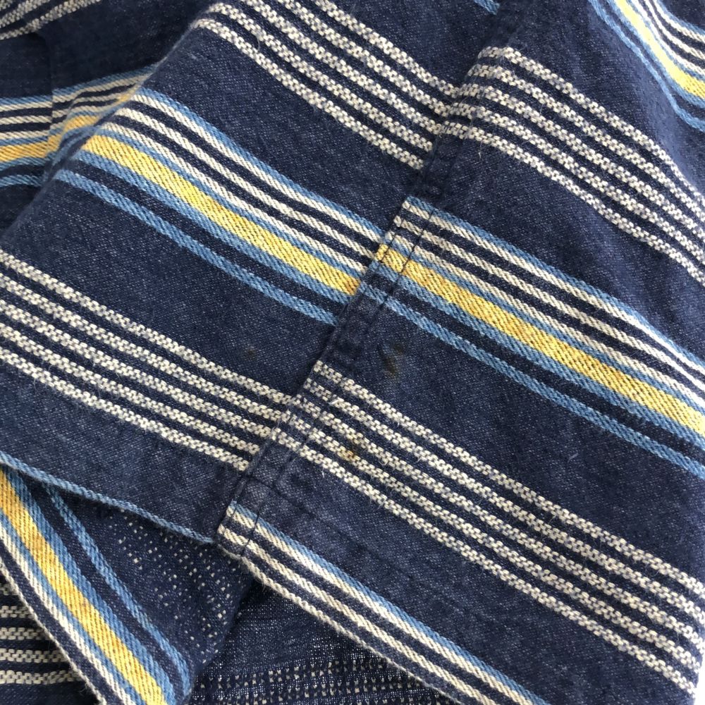 SUGAR CANE シュガーケーン 東洋エンタープライズ ボーダー 長袖 コットンシャツ LARGE ブルー系 メンズ