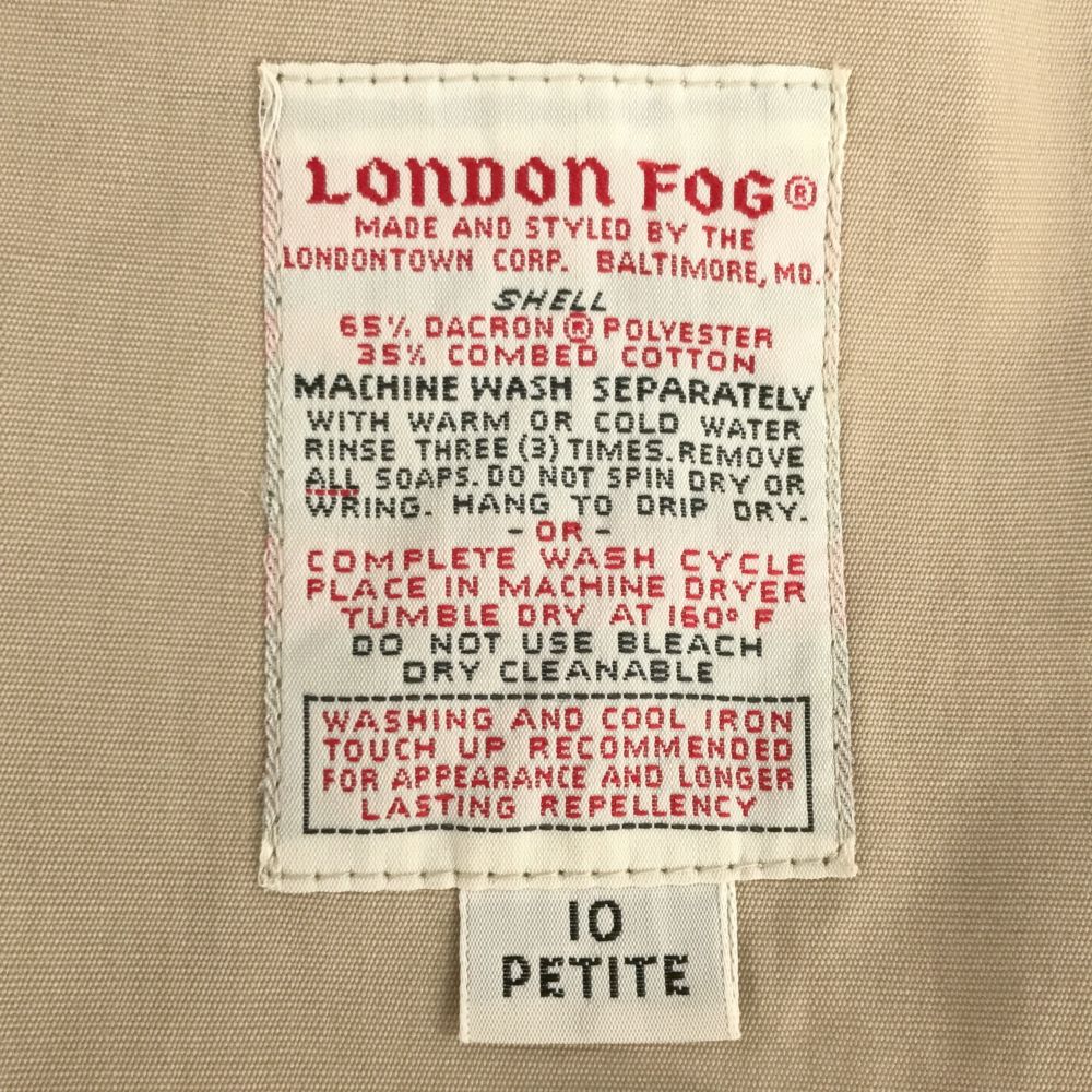 LONDON FOG ロンドンフォグ トレンチコート PETITE 10 ベージュ レディース