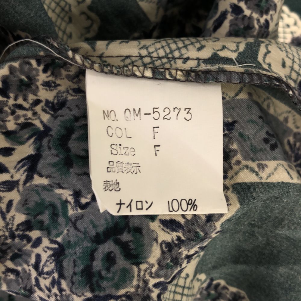 TIMLESS タイムレス 総柄 長袖 ナイロン シャツ M グリーン系 メンズ