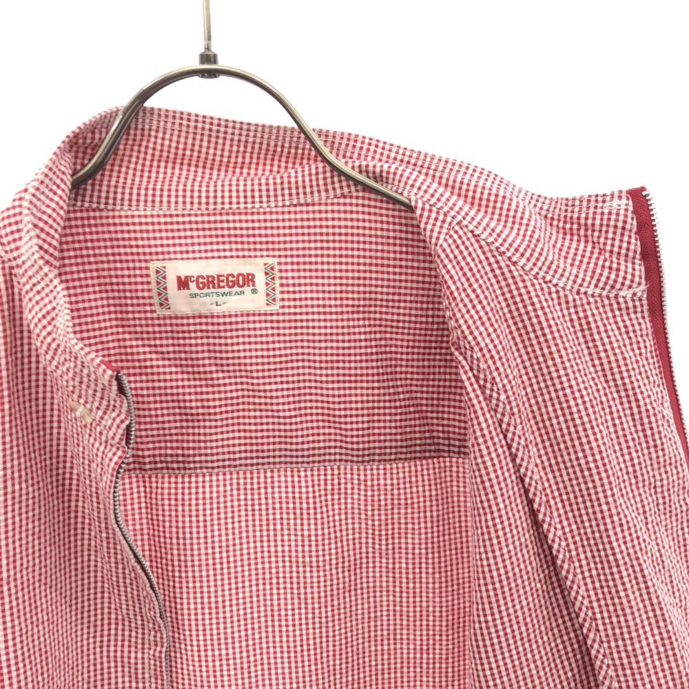 マックレガー ギンガムチェック 長袖 ジップジャケット L レッド×ホワイト McGregor メンズ