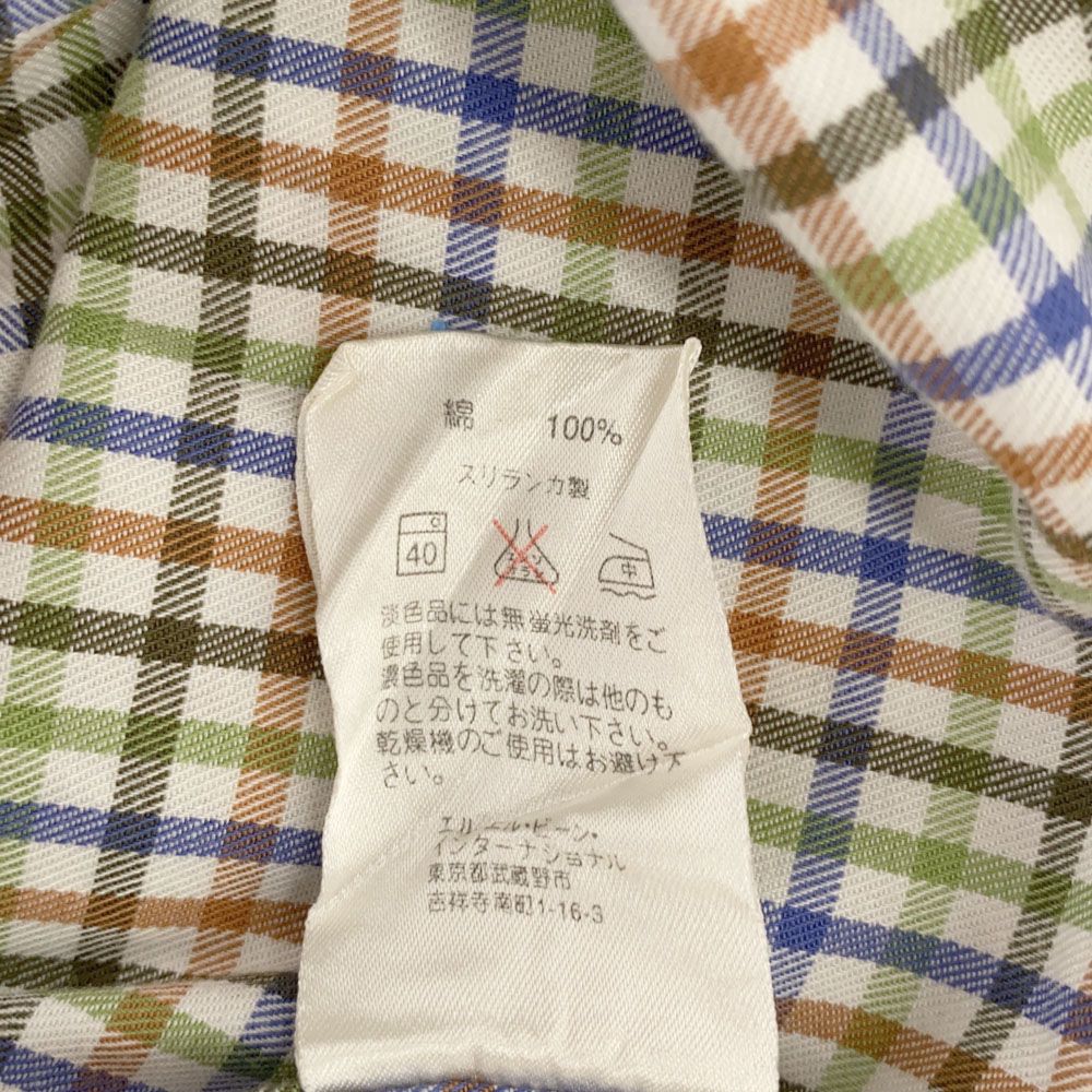 エルエルビーン チェック柄 長袖 ボタンダウンシャツ M L.L.Bean WRINKLE RESISTANT アウトドア メンズ