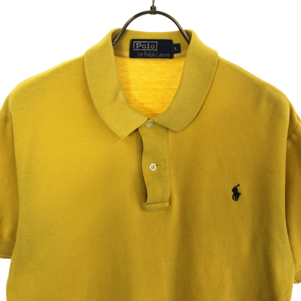 ポロバイラルフローレン 半袖 ポロシャツ L イエロー Polo by Ralph Lauren 鹿の子 メンズ