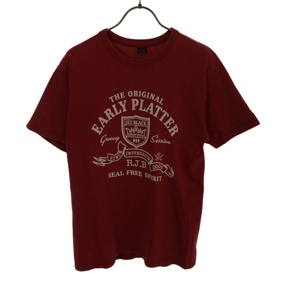 アールジェイビー 日本製 プリント 半袖 Tシャツ 38 レッド アールジェイビー 日本製 プリント 半袖 Tシャツ 38 レッド