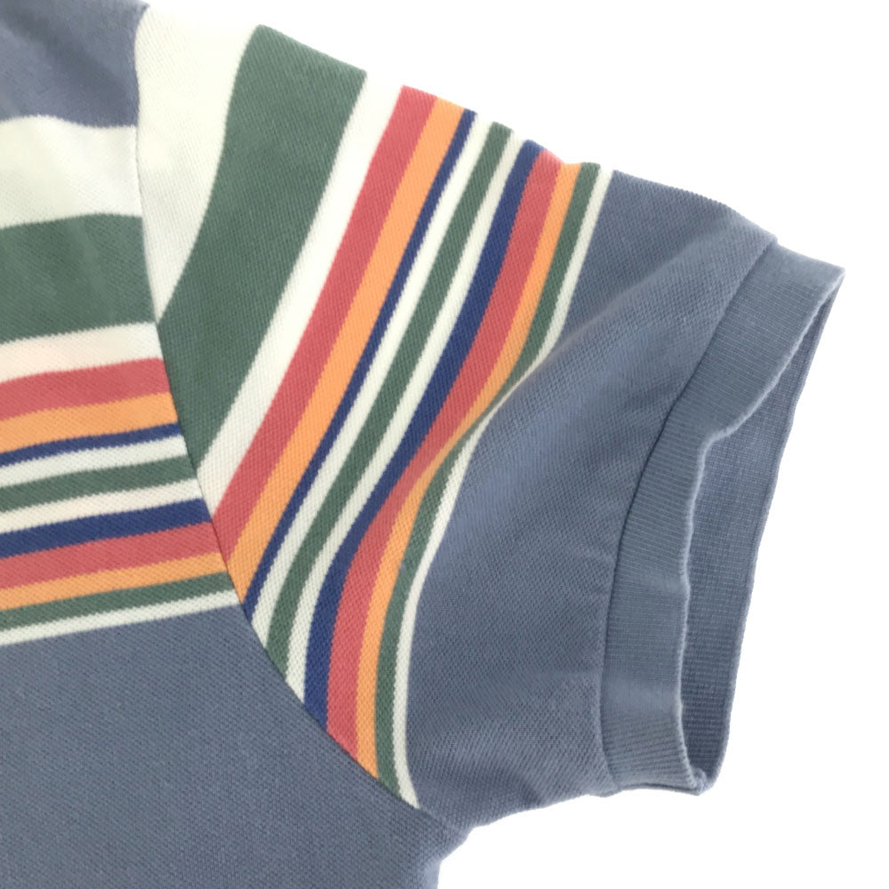 ポロバイラルフローレン ボーダー 半袖 ポロシャツ L ブルー系 Polo by Ralph Lauren 鹿の子 メンズ
