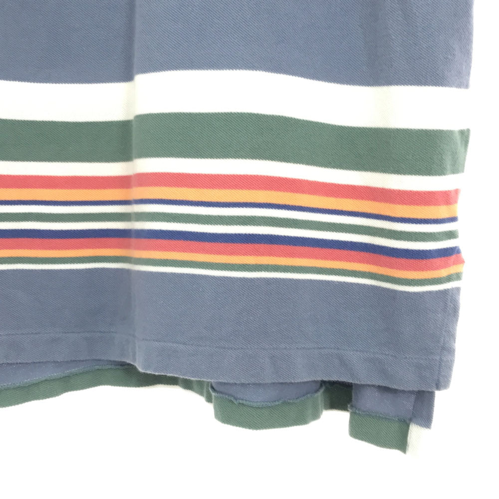ポロバイラルフローレン ボーダー 半袖 ポロシャツ L ブルー系 Polo by Ralph Lauren 鹿の子 メンズ