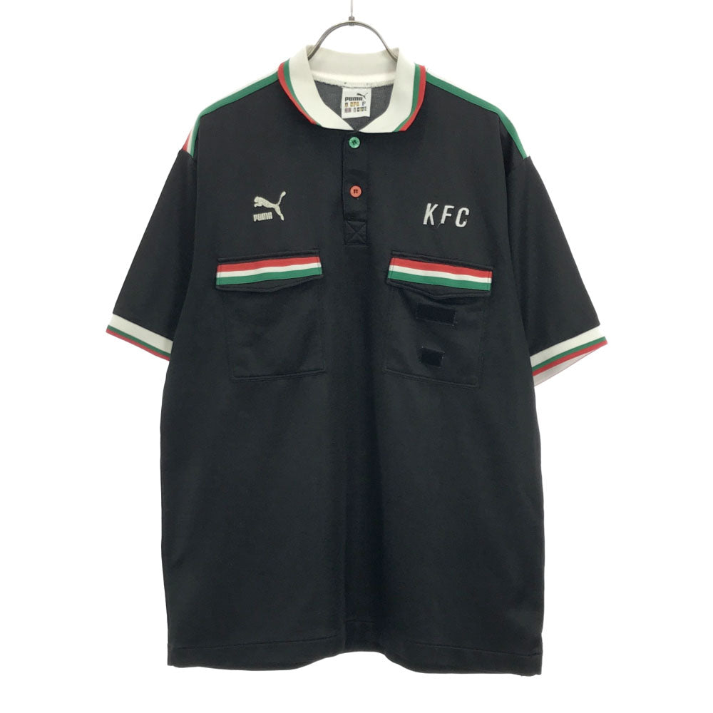 プーマ 90s ヒットユニオン製 半袖 レフリー用 ポロシャツ ブラック系 PUMA オールド ヴィンテージ メンズ