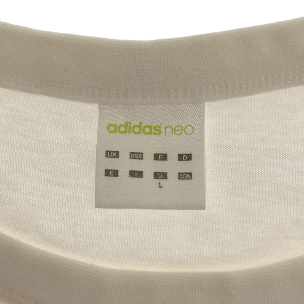 アディダス ネオ プリント 半袖 フォト Tシャツ L ホワイト adidas NEO メッシュ レディース