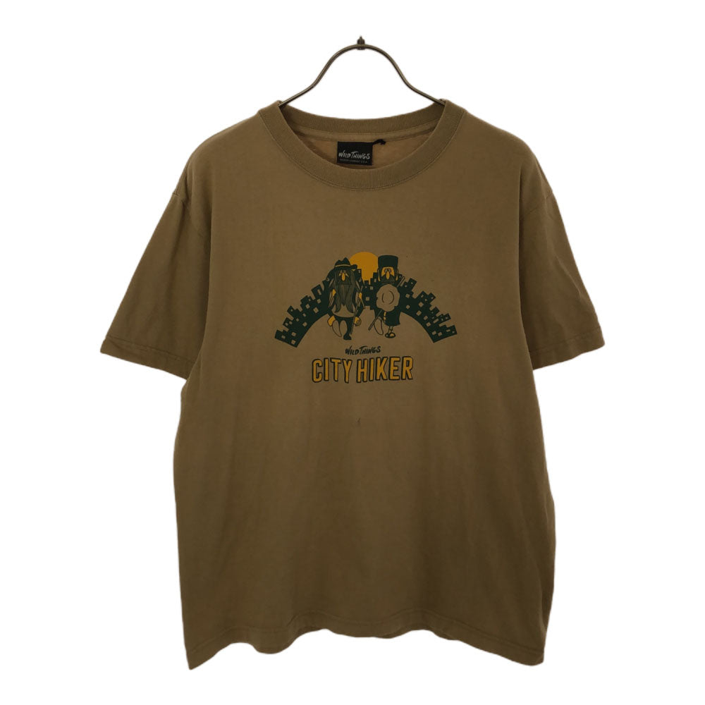 ワイルドシングス プリント 半袖 Tシャツ M カーキ WILDTHINGS メンズ