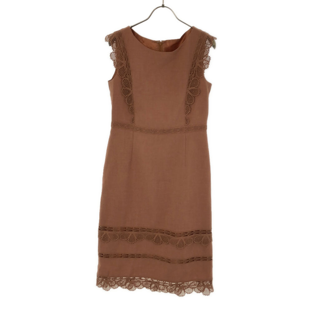 未使用 ANAYI アナイ ノースリーブ ワンピース 38 ブラウン系 タグ付き バックジップ レディース