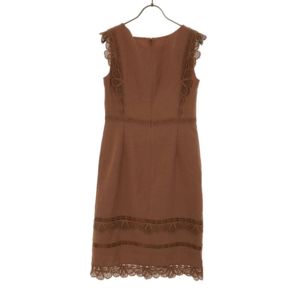 未使用 ANAYI アナイ ノースリーブ ワンピース 38 ブラウン系 タグ付き バックジップ レディース