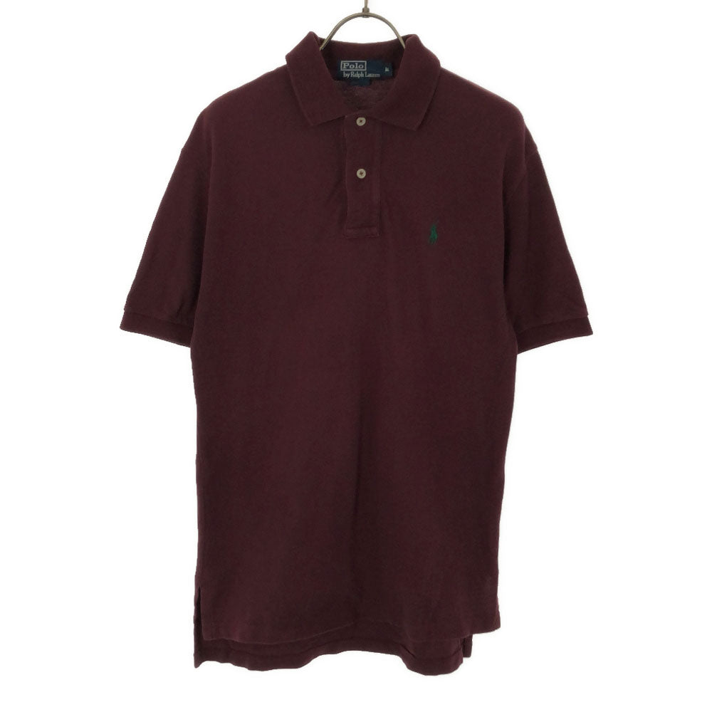 ポロバイラルフローレン 半袖 ポロシャツ M ボルドー Polo by Ralph Lauren 鹿の子地 メンズ