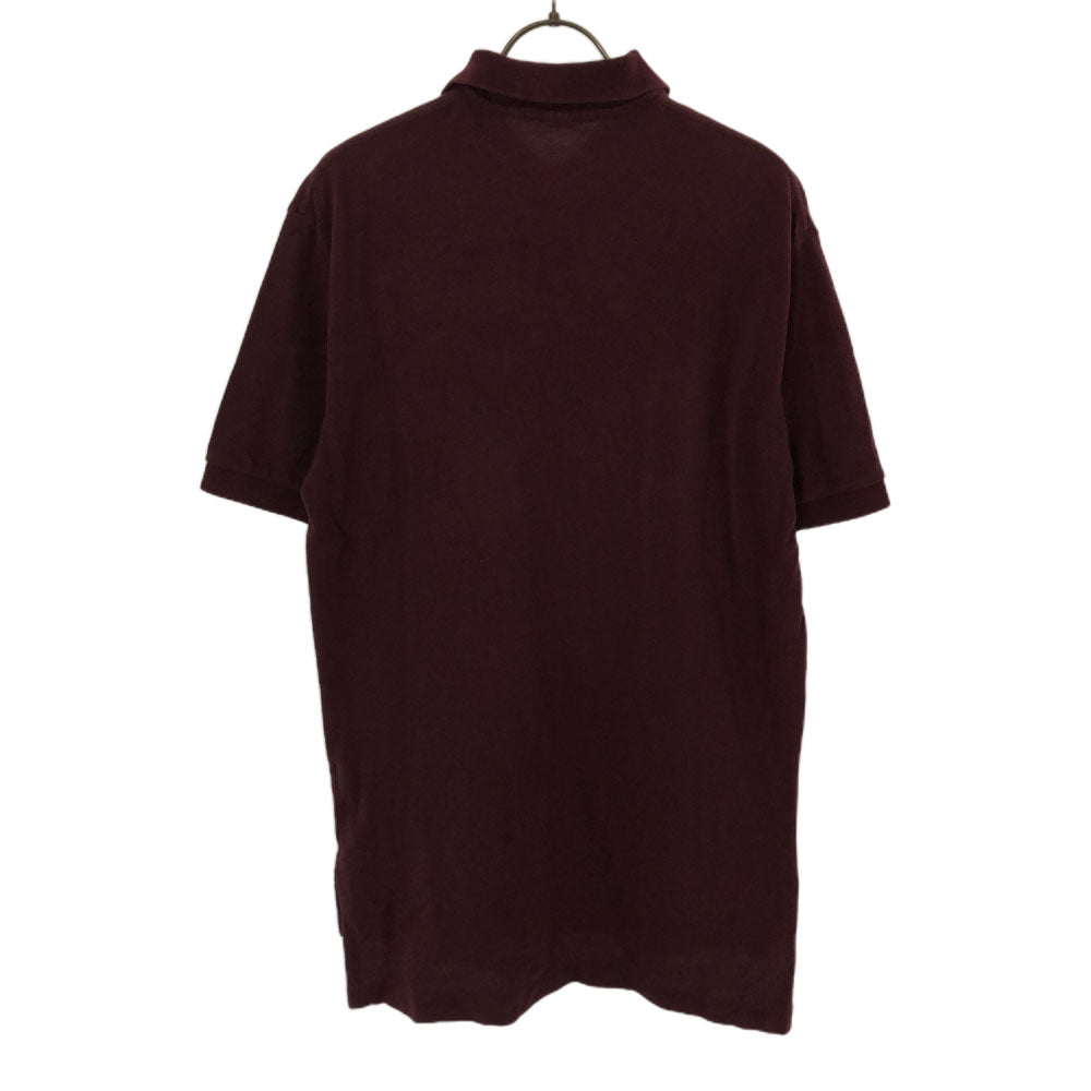 ポロバイラルフローレン 半袖 ポロシャツ M ボルドー Polo by Ralph Lauren 鹿の子地 メンズ