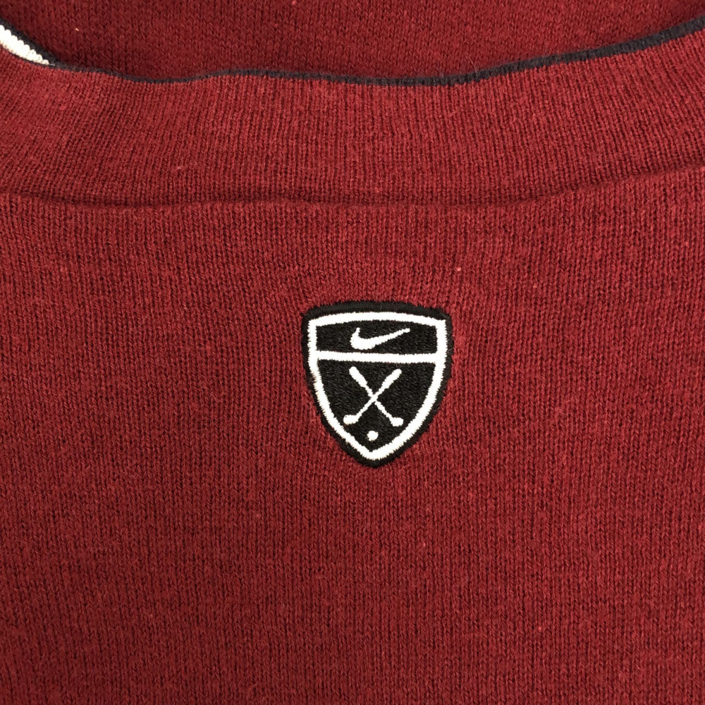 ナイキゴルフ ゴルフ 長袖 リバーシブル トレーナー ブラック×レッド系 NIKE GOLF メンズ